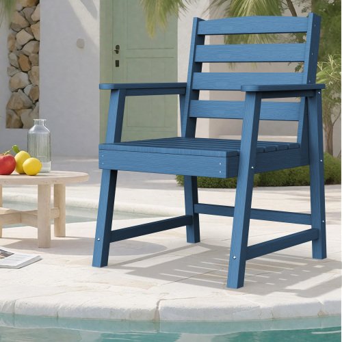 Single Outdoor Dining Chair, Suitable For Multiple Scenarios, Dark Blue