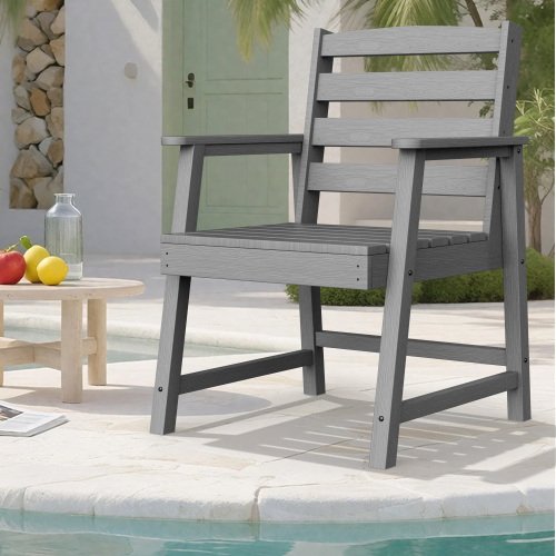 Single Outdoor Dining Chair, Suitable For Multiple Scenarios, Gray