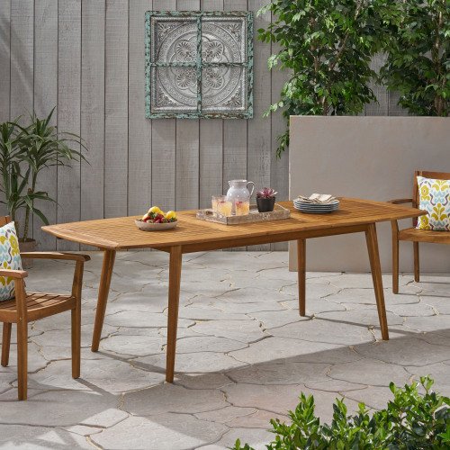 Teak Outdoor Acacia Wood Expandable Dining Table for Patio