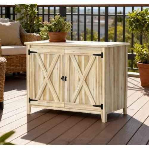 Natural Wooden Garden Storage Cabinet Shed