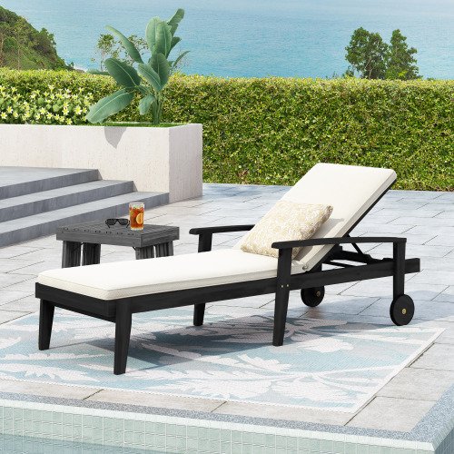 Black Outdoor Chaise Lounge Chair