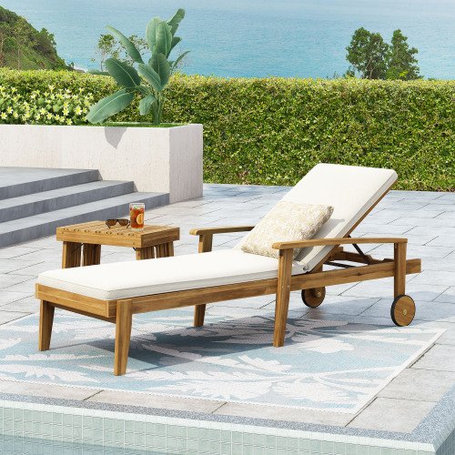 White Outdoor Chaise Lounge Chair