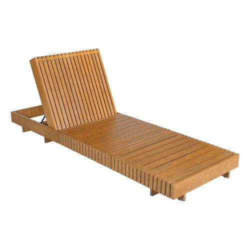 Copper Teak Acacia Wood Outdoor Chaise Lounge
