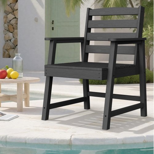 Single Outdoor Dining Chair, Suitable For Multiple Scenarios, Black